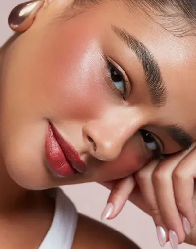 Detalle de maquillaje en editorial